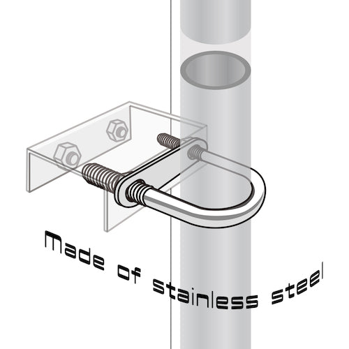 WAKI 스텐 U 볼트 세트 BK-703 1/4 인치 X32MM BK-703 1개