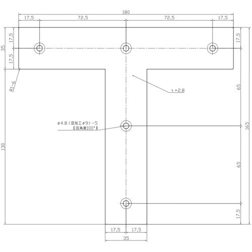 WAKI ユニクロ隅金 T型 BK−022 180 BK-022 1 個