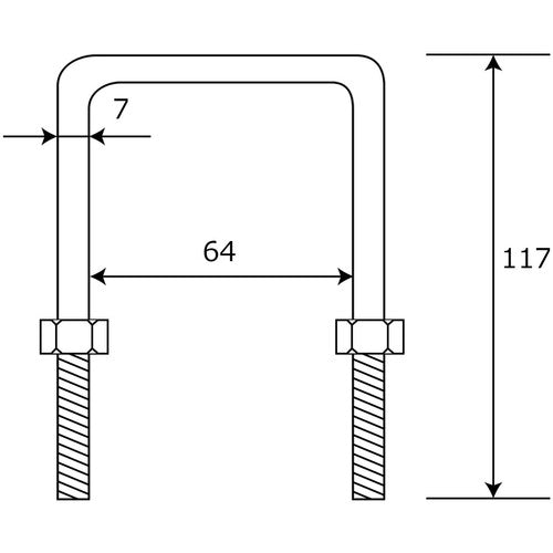 WAKI Long leg U-shaped bolt nut 15-815 M8X110 15-815 1 piece