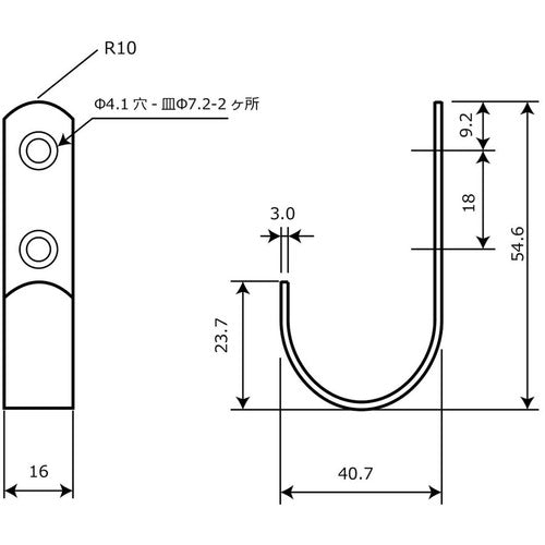WAKI 장미 컬러 J 후크 BH-602 40MM 시로 BH-602 1개