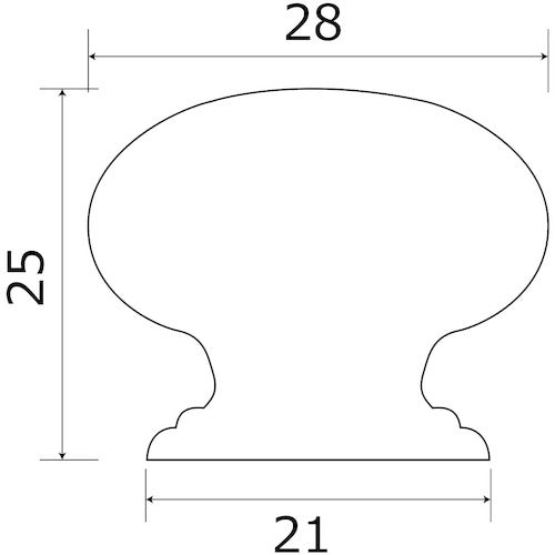 WAKI 木製つまみ 木地 TW−303 28MM TW-303 1 個