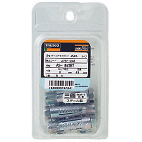 TRUSCO オールプラグボルト 六角タイプ M8 6本入 (コンクリート・ブロック用アンカー/ねじ込み式) AS-845BT 1 PK