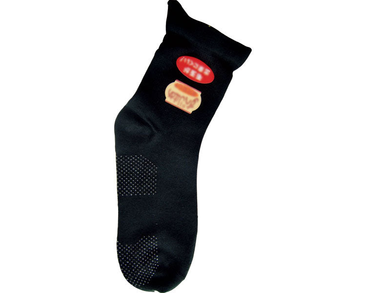 Socks that can be put on with one hand, wool blend, with anti-slip properties, for men / 552S 25-27cm Black 1 pair