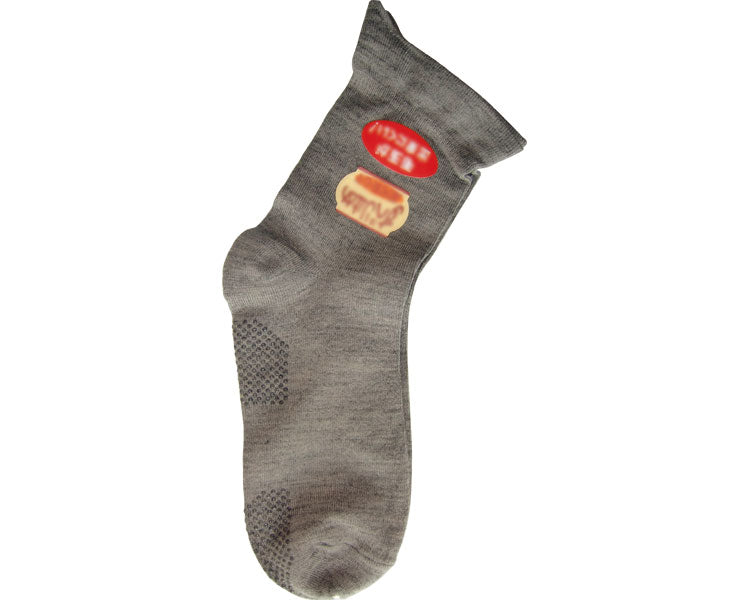 Socks that can be put on with one hand, wool blend, with anti-slip properties, for men / 552S 25-27cm, grey, 1 pair