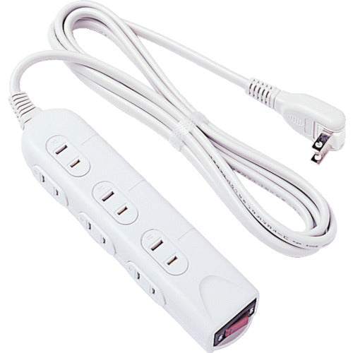 ロアス OAタップ2mシャッター付 2P6個口 ライトグレー TAP-N031-20 1 個