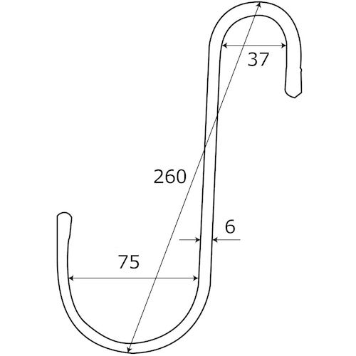 WAKI 변형 S칸 75 BK-911 크롬 6X37X250 BK-911 1개