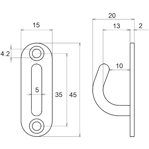WAKI Open Pad Eye BK-781 5X15MM BK-781 1 piece