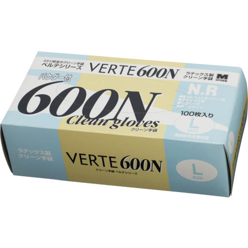 Midori Anzen Natural Rubber Disposable Gloves, Size L (100 pieces) VERTE-600N-L 1 box