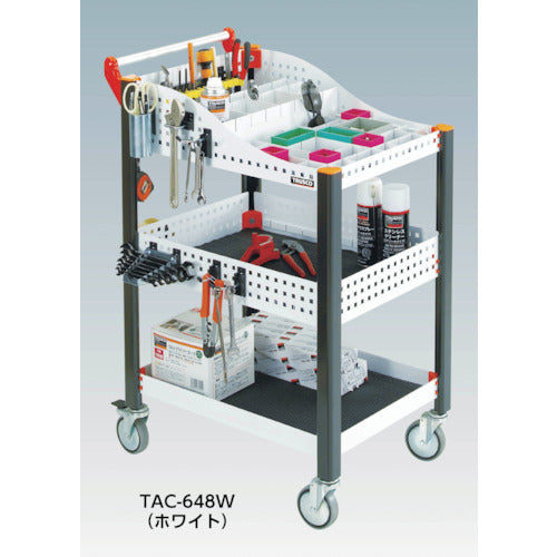 TRUSCCO 커스텀 왜건 얕은 선반 1단・깊은 펀치 선반 1단 첨부 TAC-648BK 1대