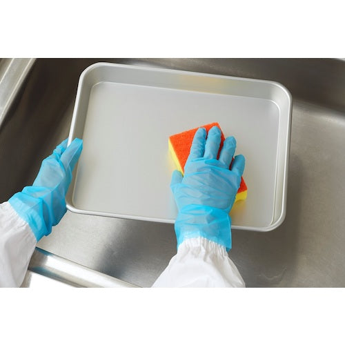 SHOWA Polyolefin Gloves, 100 pieces, Medium size, Blue, NO845-M, 1 box