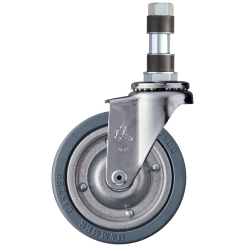 해머 파이프 삽입식 캐스터 파이프 삽입식 캐스터 자재 바퀴 지름 100mm 고무 바퀴(스틸 휠) φ22용 4206EX-PR100