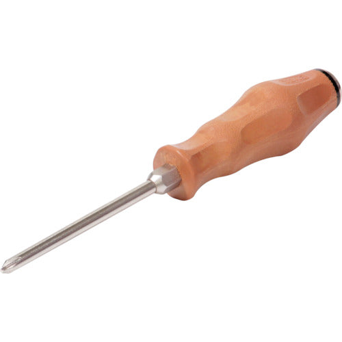 TONE Wooden Handle Driver, Flat Head Driver (Penetrating), No. 3 Blade, Shaft Length 150mm, Total Length 258mm, PWPD-003, 1 Piece