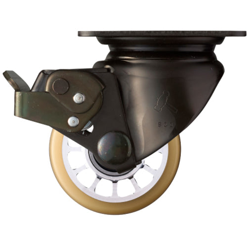 ハンマー 低床式プレートキャスター 低床式プレートキャスター 自在(ストッパー付き) 車輪径75mm ウレタン車輪 5451S-BAU75 1 個