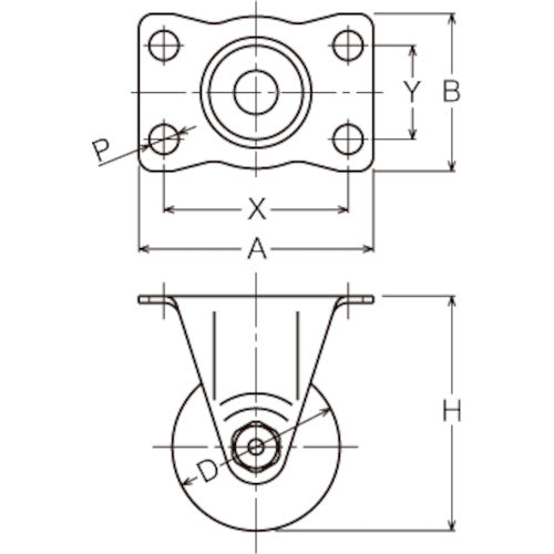 Hammer All-stainless steel fixed caster Urethane wheel (with roller bearings) 75 mm 320SRP-UB75 1 piece