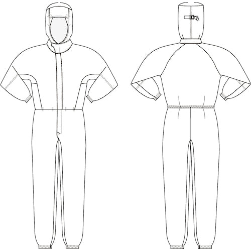 Midori Anzen Verdexcel x Elepath U Hooded Coveralls VEYS130W White LL VEYS130W-LL 1 piece