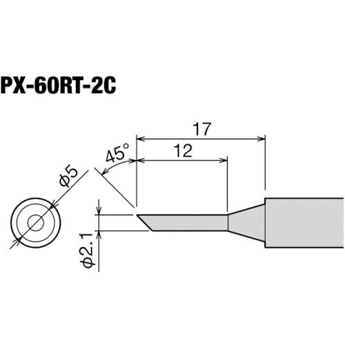 굿 PX-601/601AS용 교환 팁 2C PX-60RT-2C 1개
