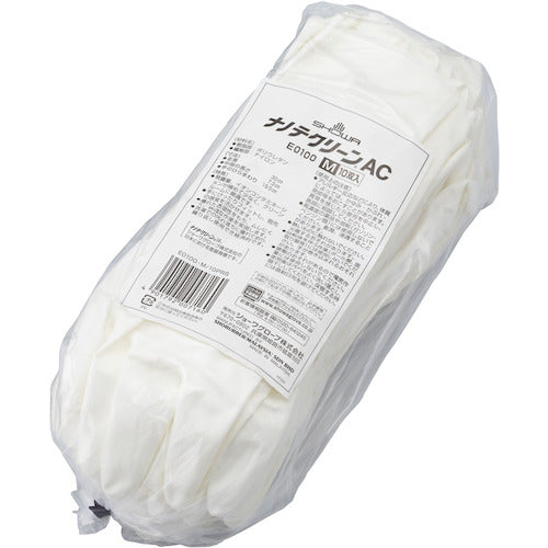 SHOWA ウレタン背抜き手袋 E0100 ナノテクリーンAC 10双入 ホワイト Mサイズ E0100-M 1 袋