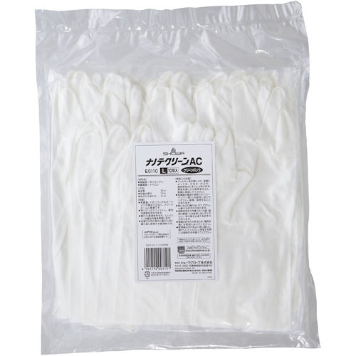 SHOWA Cleanroom Gloves E0110 Nanoteclean AC (Clean Pack) 10 pairs L size E0110-L 1 bag