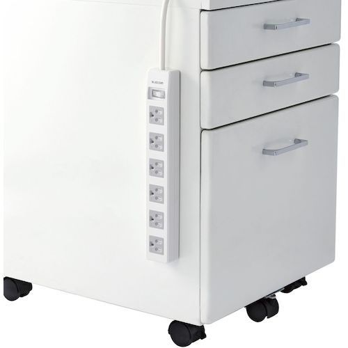 ELECOM Tap 3P6 Sockets 2P Sockets Group Switch Magnet Dust Shutter 1m RoHS T-T10-3610WH/RS 1 pc