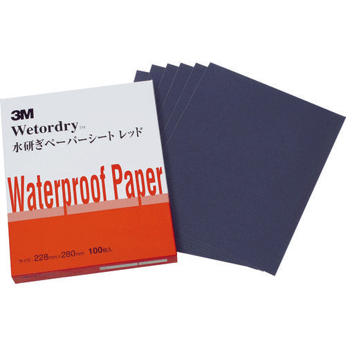 3M Water Sanding Paper Sheets Red #320 228 x 280 mm M/RED 320A 100 sheets
