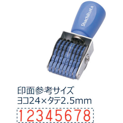 Shachihata Rotating Rubber Stamp, European 8-line, No. 6, Gothic, CF-86G, 1 pc