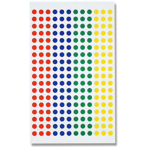 HEIKO タックラベル φ5 No.648 4色アソート 1512枚入り 007062136 1 束