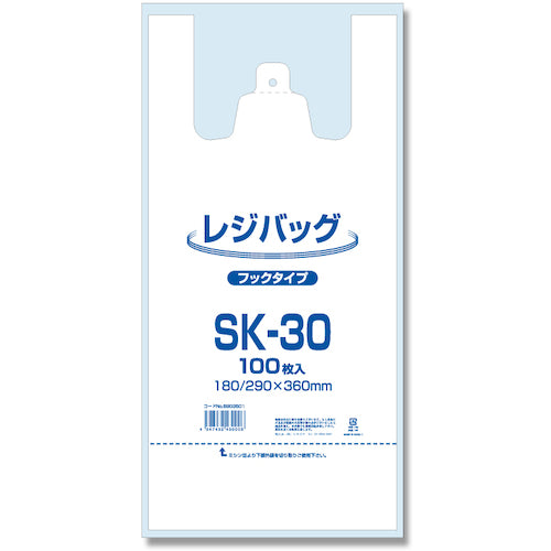 シモジマ レジ袋 レジバッグ SK−30 100枚入り 006903501 1 袋
