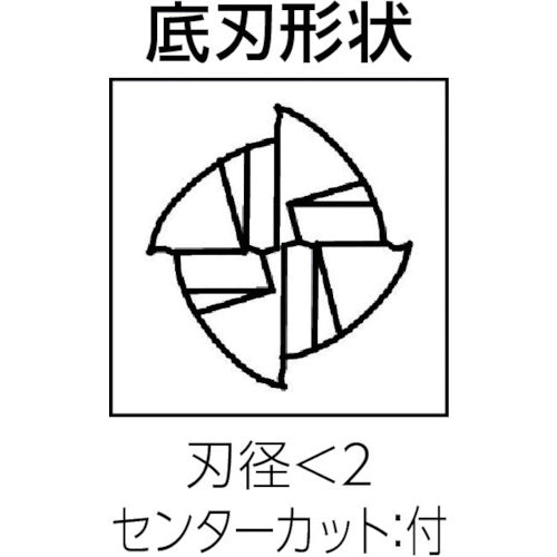 ユニオンツール 超硬エンドミル スクエア(シャープコーナタイプ)φ1×刃長2.5 C-CES4010S 1 本