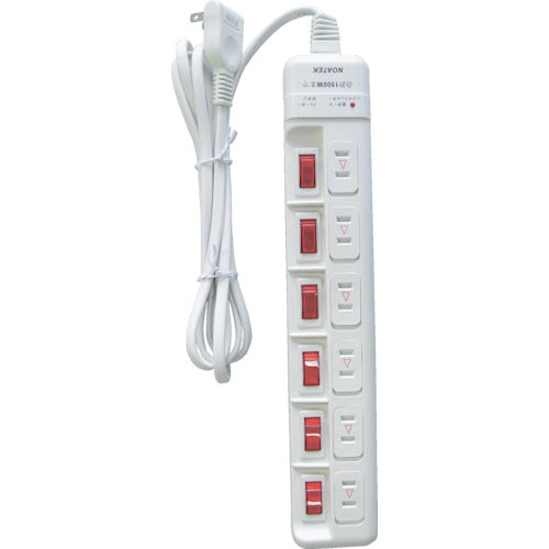 NOATEK 번개 가드 부착 6개구 6 스위치 에너지 절약 탭 먼지 커버 부착 NC-2463S 1개