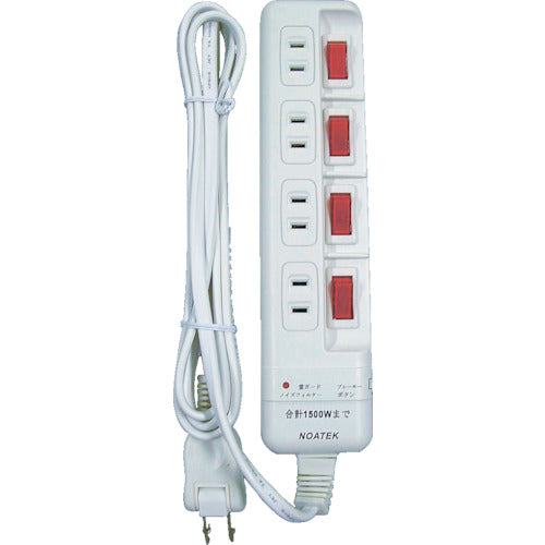 NOATEK 번개 가드 부착 4개구 4스위치 에너지 절약 탭 NC-5570S 1개