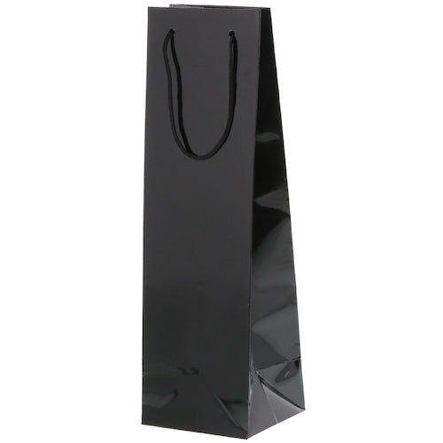 HEIKO 手提げ紙袋 ブライトバッグ ワイン1本 黒 10枚入り 006459201 1 袋