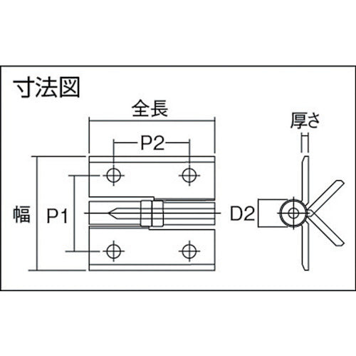 SUGATSUNE (170091451) HG−CV−65NL クリーンヒンジ 蝶番 HG-CV65NL 1 個