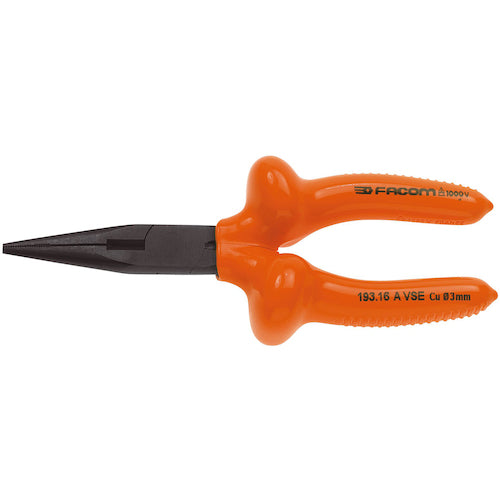 FACOM Insulated Tool Long Half Round Nose Pliers 170mm 193.16AVSE 1 pc