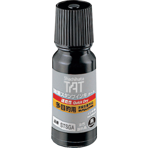 Shachihata Strong Adhesive Stamp Ink, Tart, Quick-drying, Multipurpose, Small Bottle, Black, STSGA-1-K, 1 pc