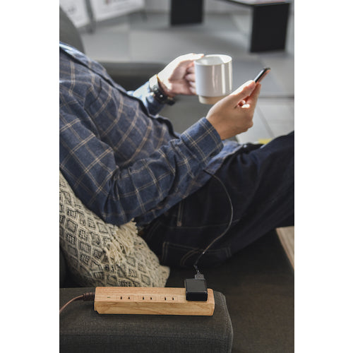 Fargo NATURAL WOOD TAP AC 4 outlets with individual switches, beige wood PT403BEWD 1 piece