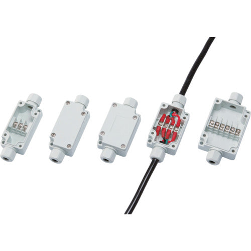 タカチ ケーブルグランド付端子ボックス(JAN付き) W70×H50×D24 ライトグレー TMC-6PG-TR 1 個