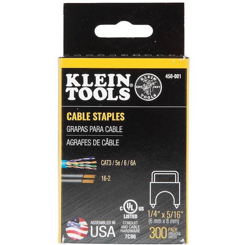 KLEIN 케이블 타커용 절연 스테이플 6.4mm×7.9mm 450-001 1상자