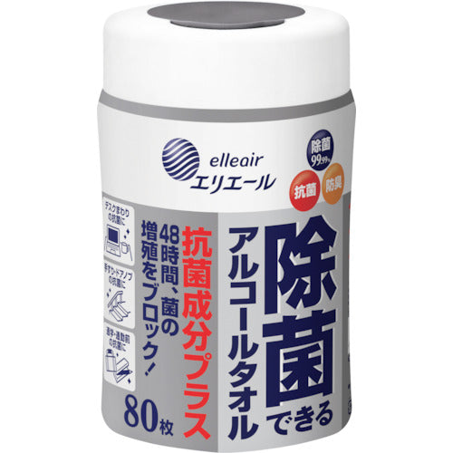 エリエール ウェットティッシュ 除菌できるアルコールタオル 抗菌成分プラス 本体 80枚 833143 1 CS