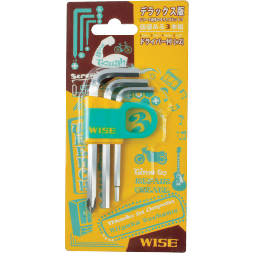 WISE Value 3-piece set Hexagonal wrench (3/4/5/6mm) Driver (+2) WLP134-3S 1 S