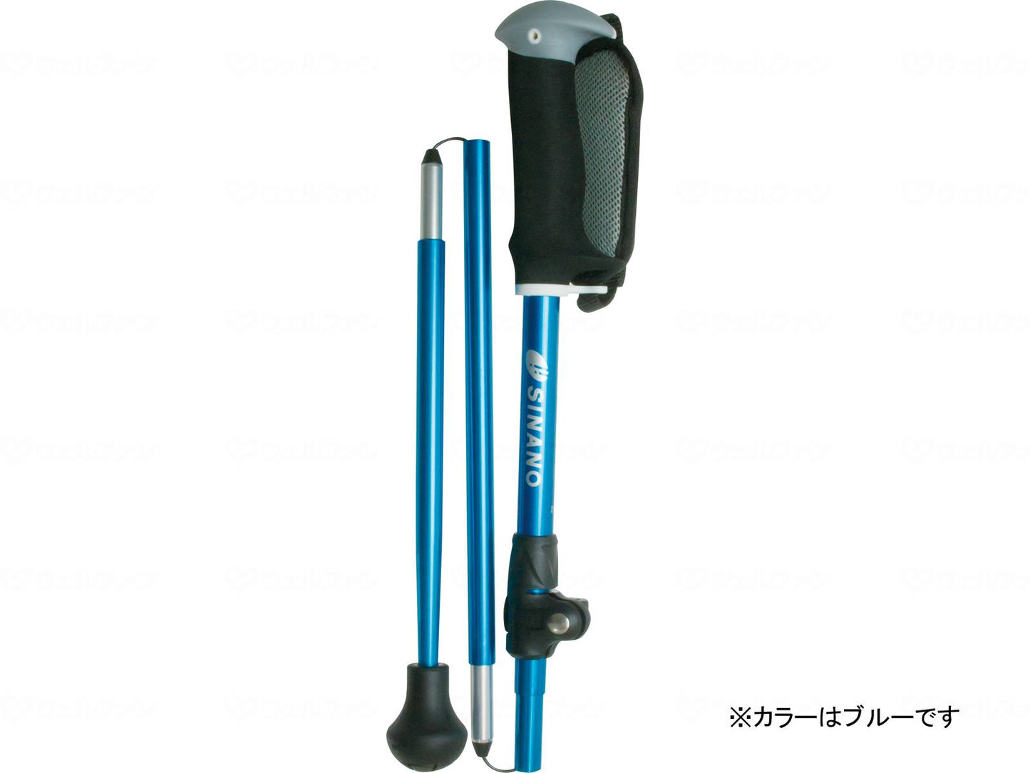 シナノポールウォーキング レビータ-ポータブル+(2本組) ブルー ショート