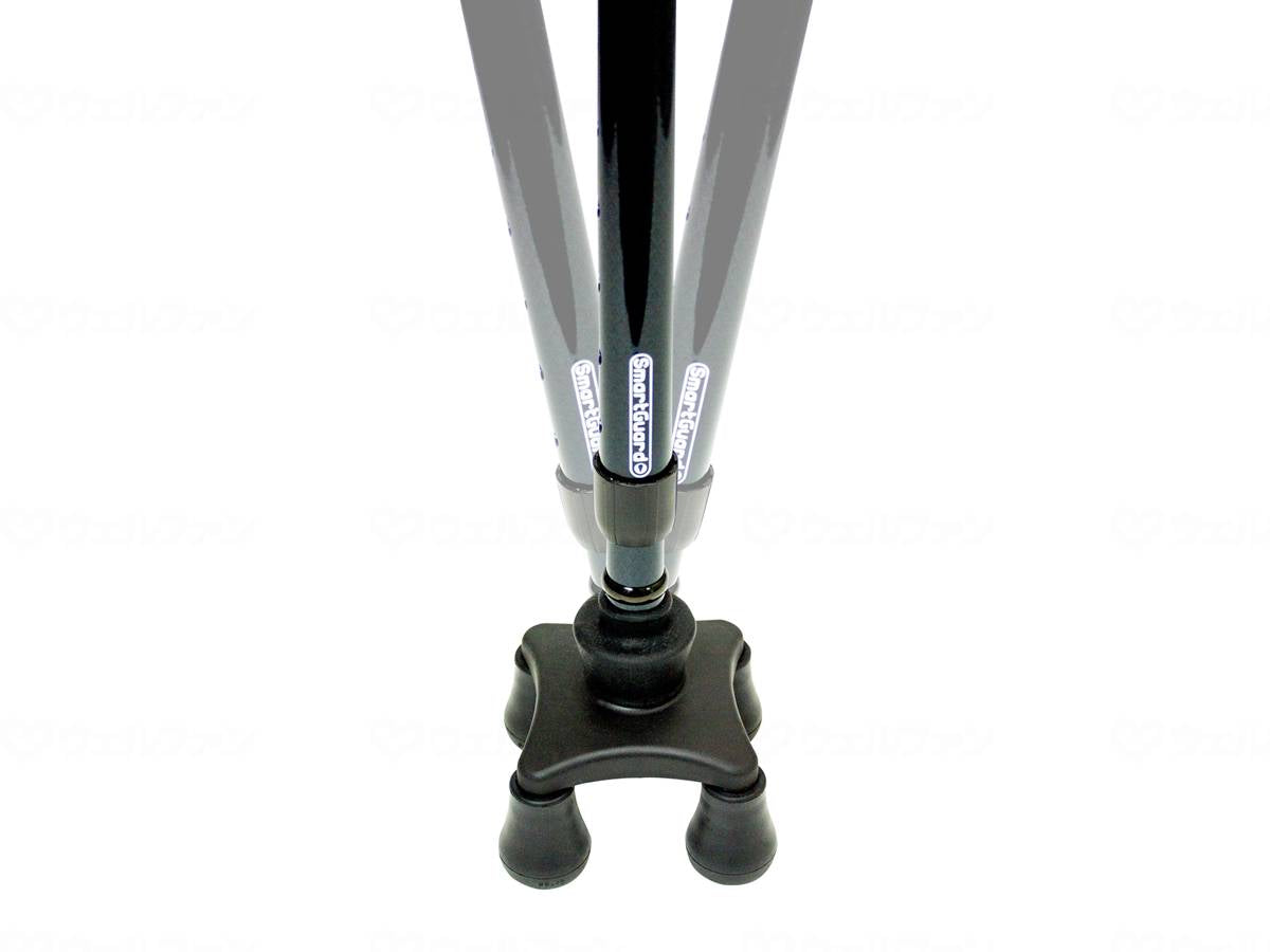 Shinano Karuraku 4-point Cane 360 with Smart Guard, Dark Blue