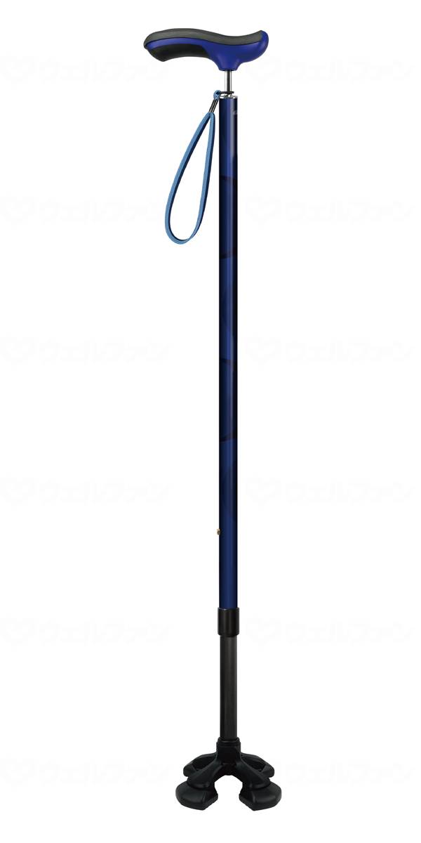 Shinano Soft GEL Grip 4-point Cane Navy