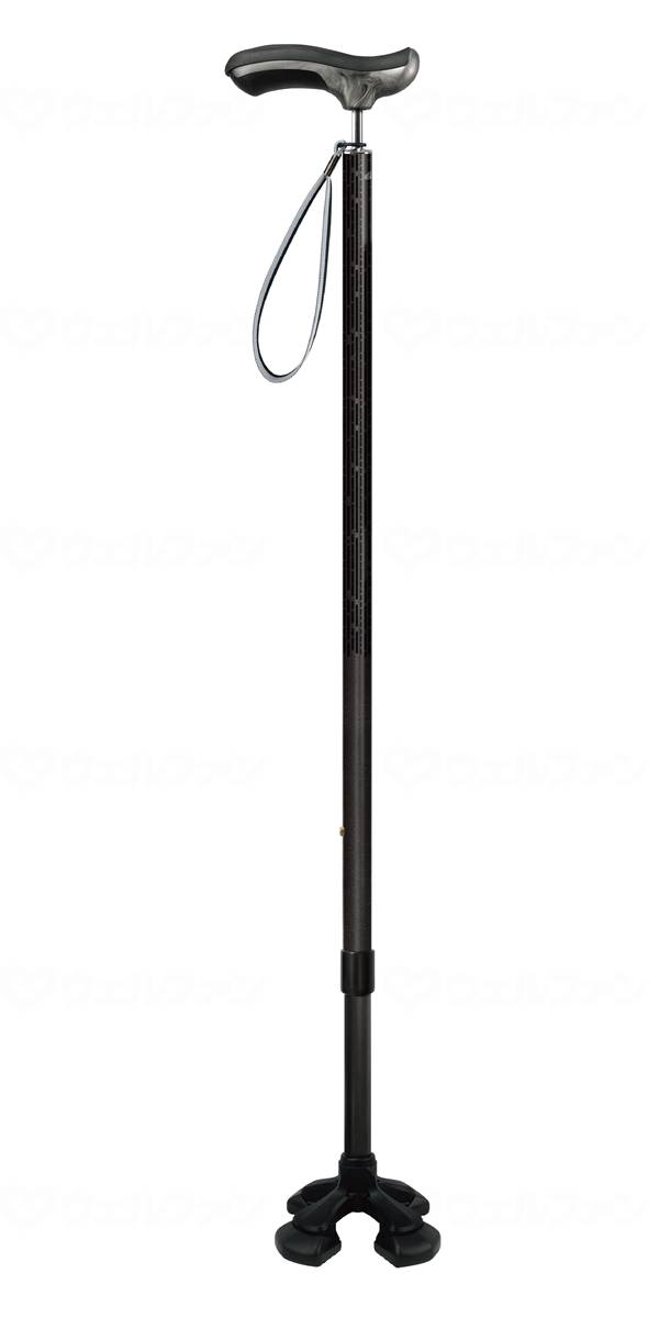 Shinano Soft GEL Grip 4-Point Cane, Black