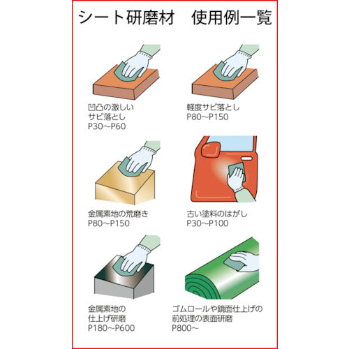 TRUSCO 시트 페이퍼 #600 5장입 GBS-600-5P 1봉