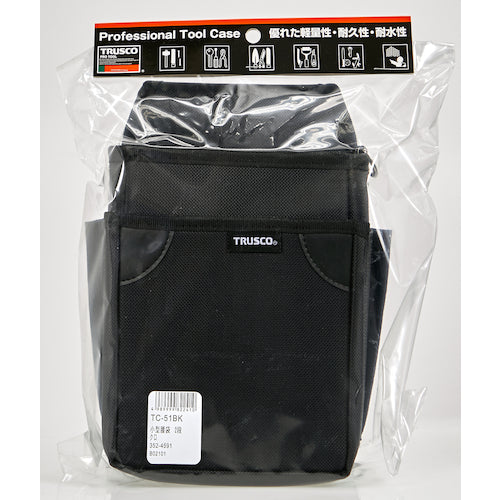 TRUSCO Small waist bag 2 tiers black TC-51BK 1 piece