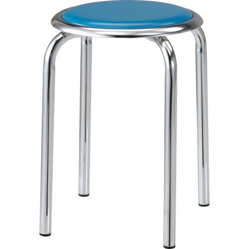 TRUSCO 원형 의자 도금 마감 다리 Φ320XH445 블루 TM-24M-B 1 다리