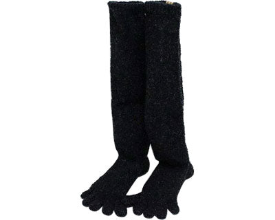 Glove Shop's Loose-Fit Five-Toe Socks (Long) / 870-07 Heather Black 1 case (10 pairs)