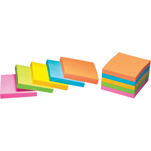 3M ポスト・イット 強粘着 75X75mm 90枚X5パッド 5色混色 654-5SSAN 1 PK