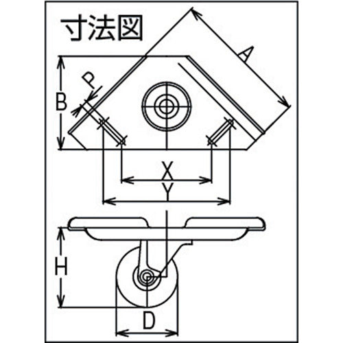 シシク コーナーキャスター ナイロン車輪 50径 黒 CC-50B-BN 1 個