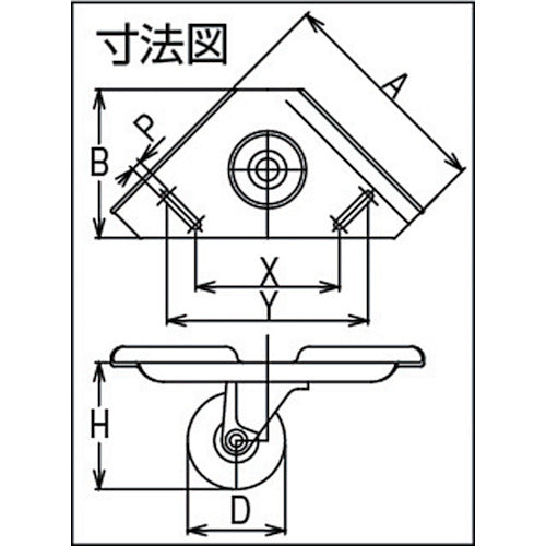 시식 코너 캐스터 나일론 바퀴 50 지름 유니크로 도금 CC-50U-BN 1 개